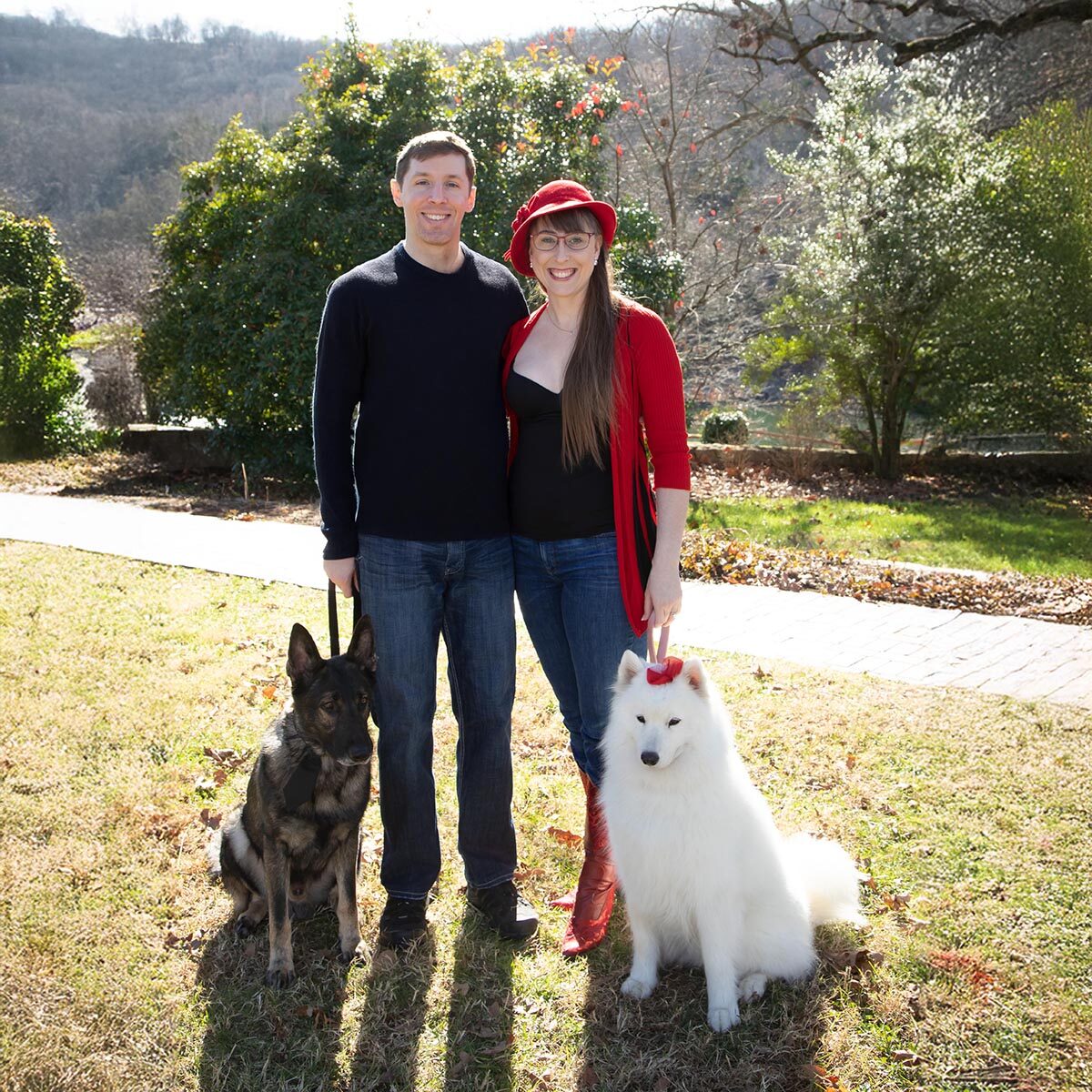 Luke and Jess with dogs Branson